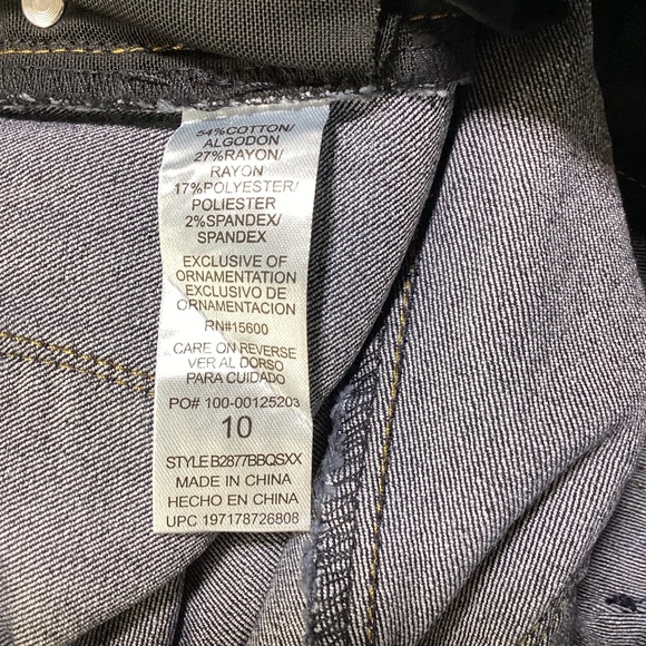 Democracy Women's Deep Indigo Straight Leg Split Hem Jeans - Picture 6 of 11